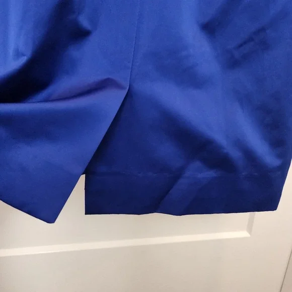 MILLY NY Italian Asymmetrical Peplum Sheath Dress Blue 2 Quiet Luxury Cocktail - Picture 6 of 15